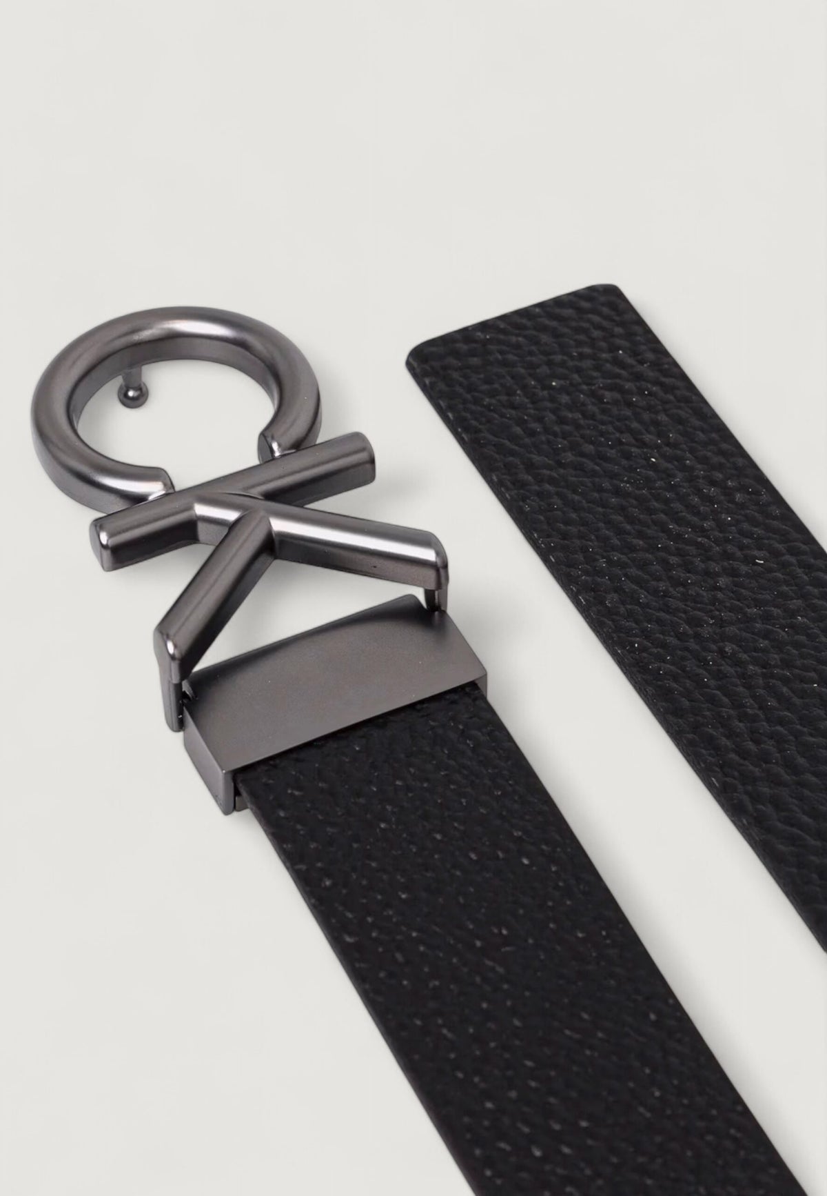 Calvin Klein Men's Black Hallmark Logo Leather Belt - 35mm