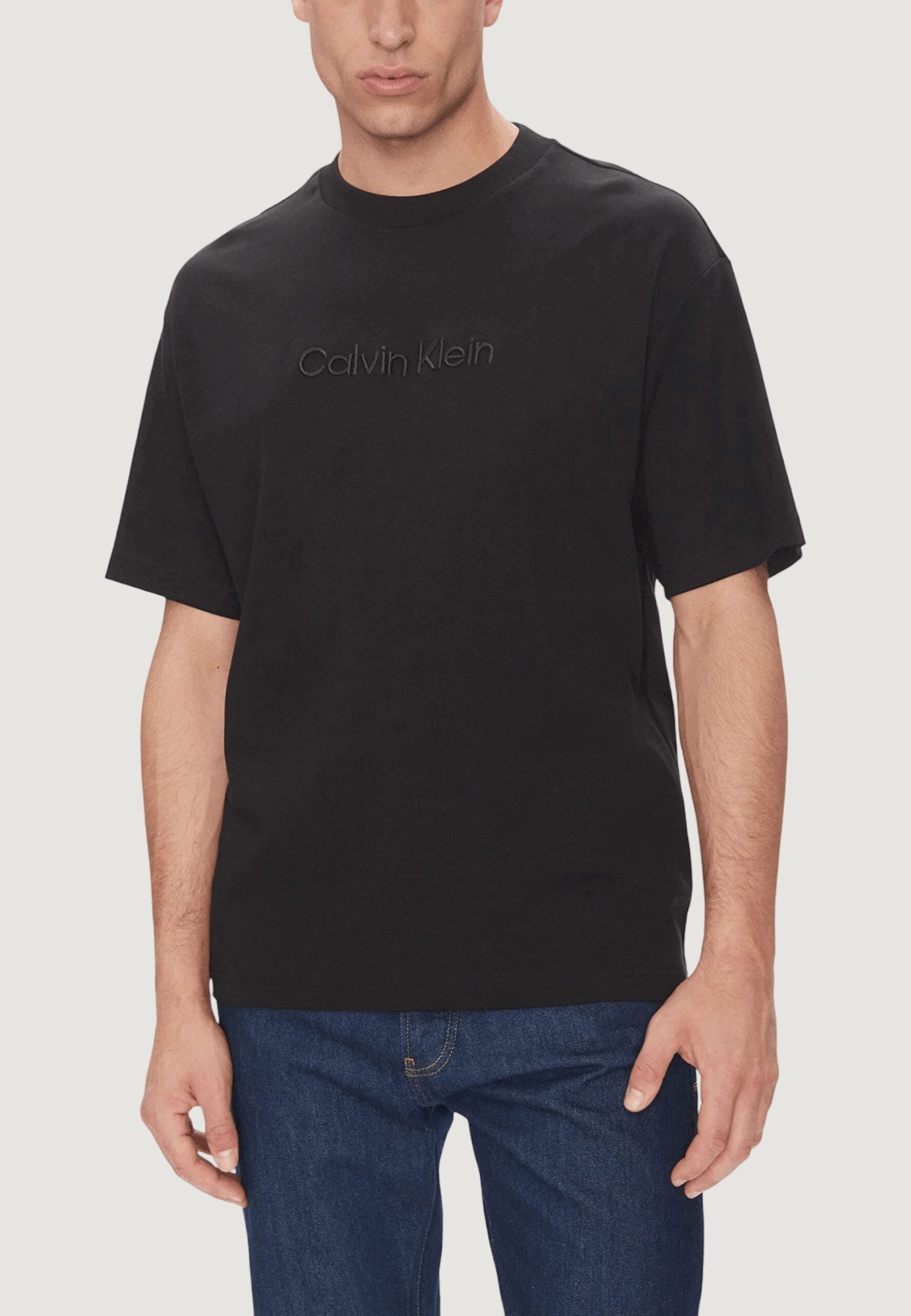 Calvin Klein Men's Black T-Shirt - Logo Print | Casual & Fashion