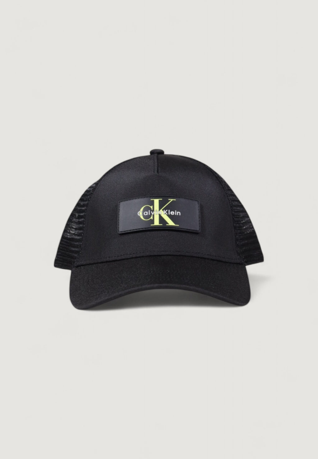 Calvin Klein Men's Black Nylon Peaked Cap - Large Stitch Patch Logo