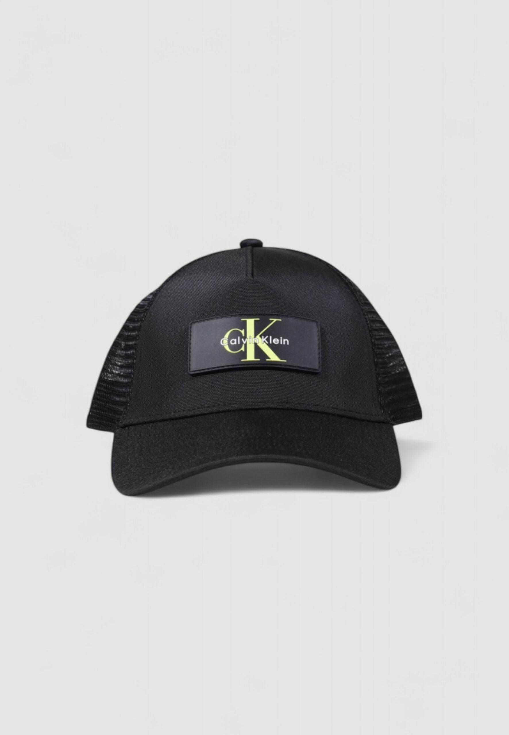 Calvin Klein Men's Black Nylon Peaked Cap - Large Stitch Patch Logo