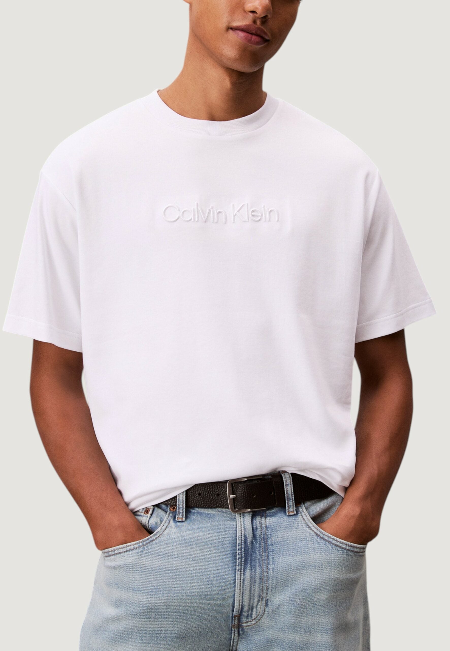 Calvin Klein Men's White Fashion Logo T-Shirt