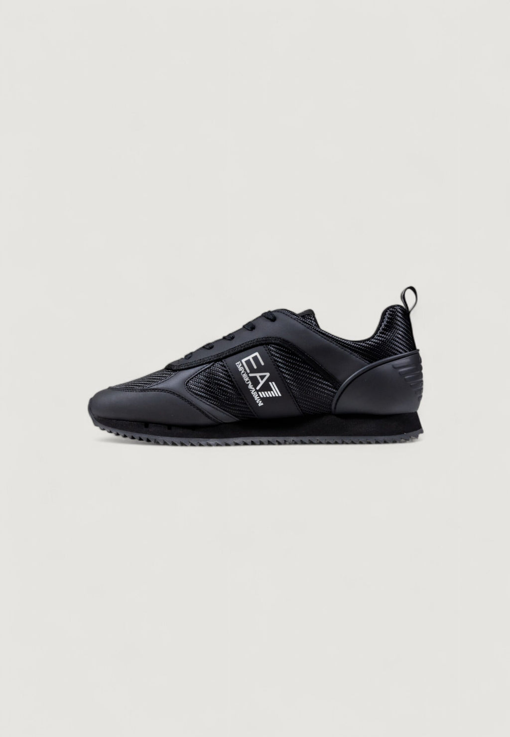 EA7 Men's Black and Silver Sneakers
