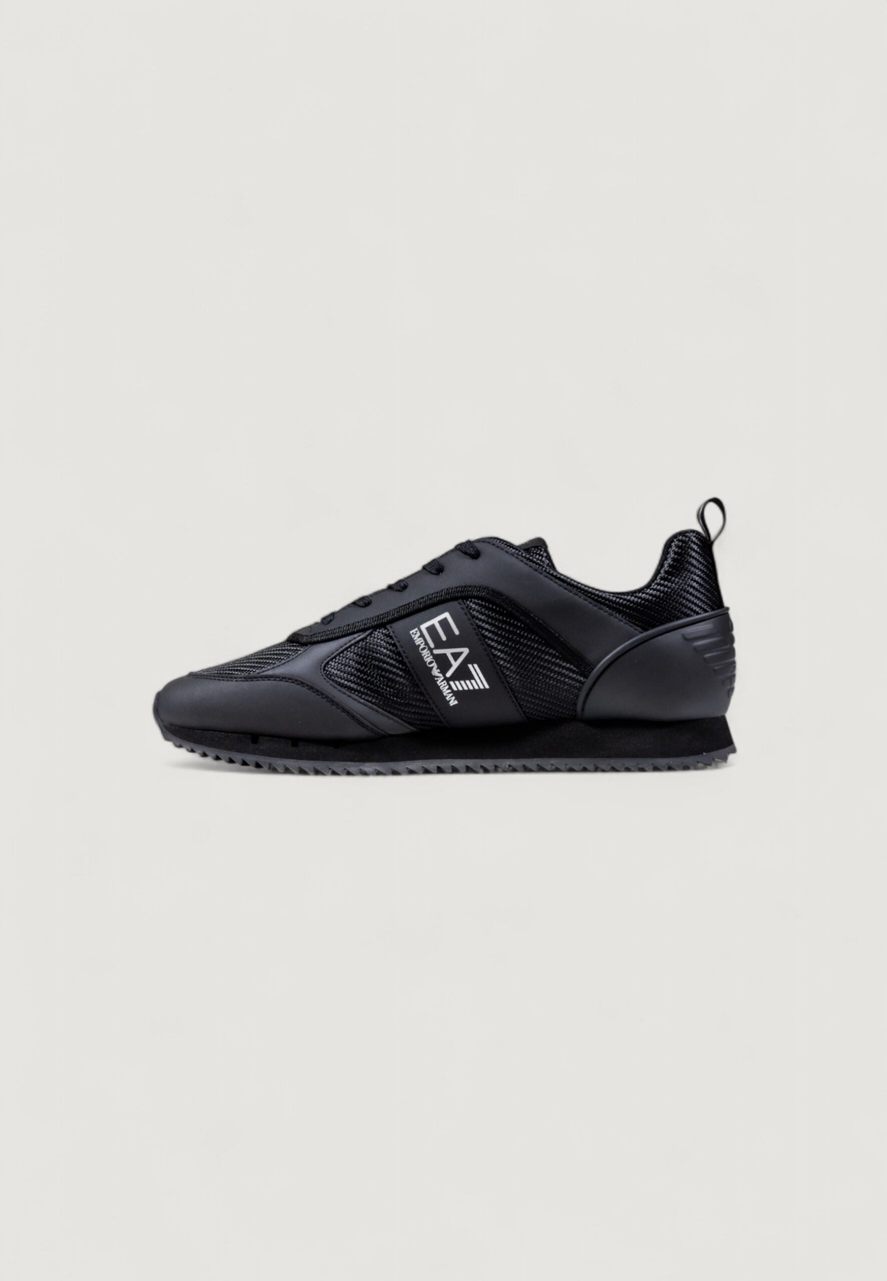 EA7 Men's Black and Silver Sneakers