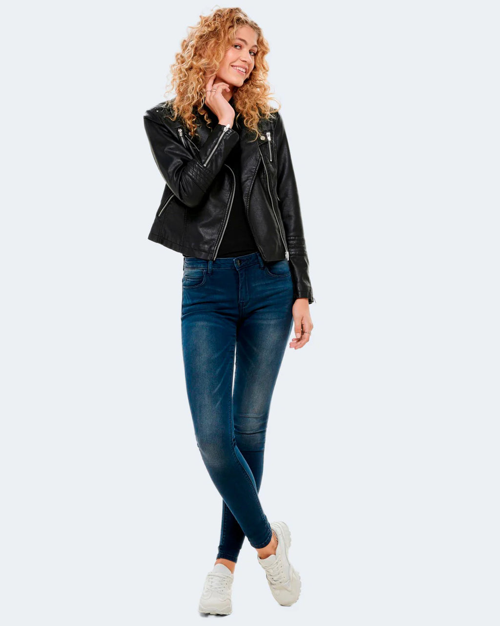 ONLY ONLGEMMA Women's Vegan Leather Motorcycle Biker Jacket