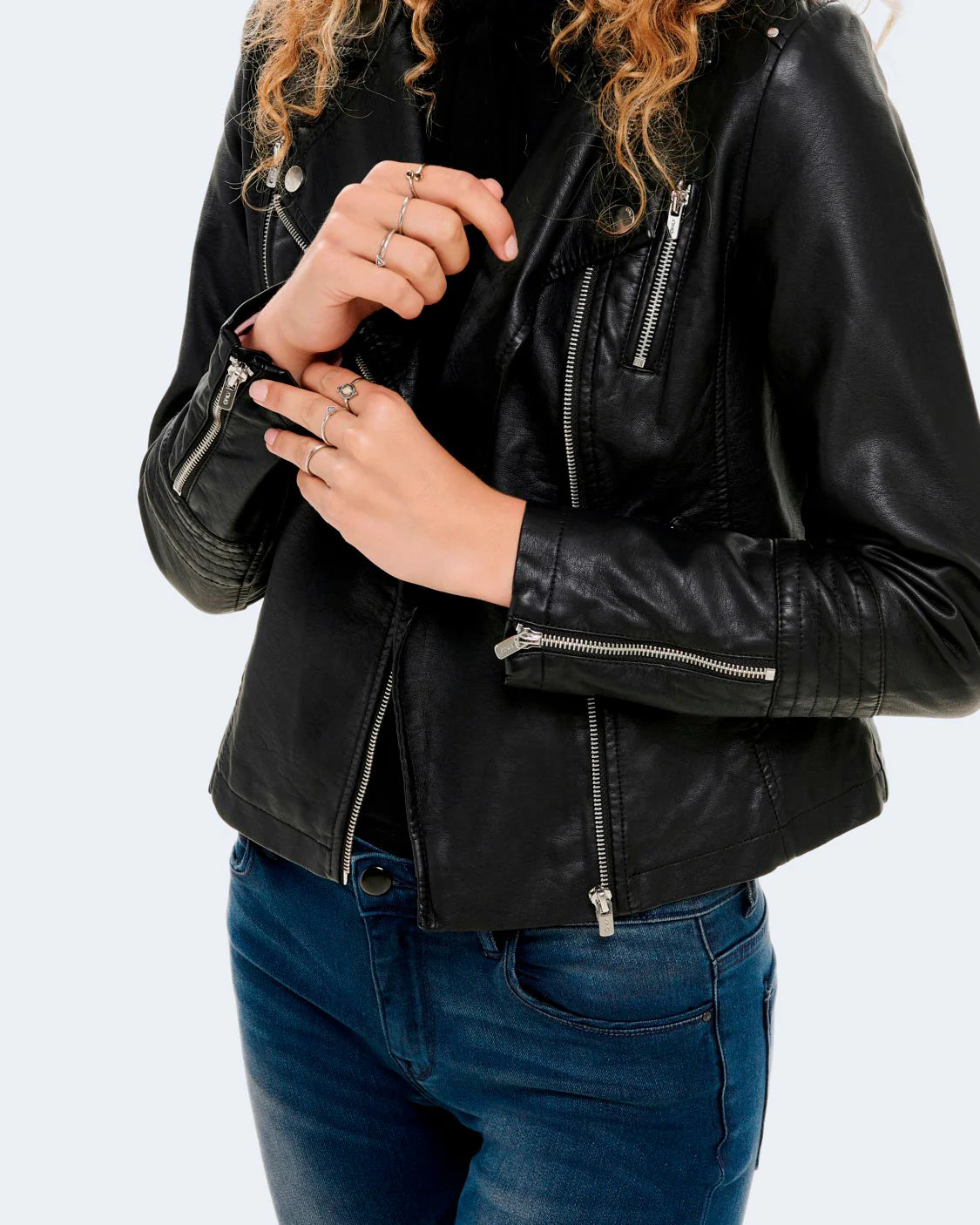 ONLY ONLGEMMA Women's Vegan Leather Motorcycle Biker Jacket