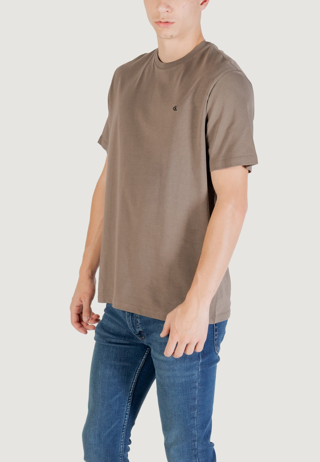 カルバン・クライン ジーンズ メンズ アースマッド スムースコットン ソリッドTシャツ