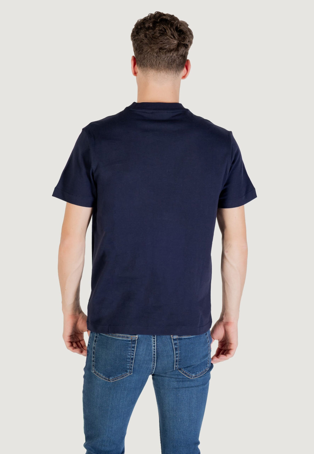 Napapijri Men's Blue Box Logo T-Shirt - Short Sleeve Tee