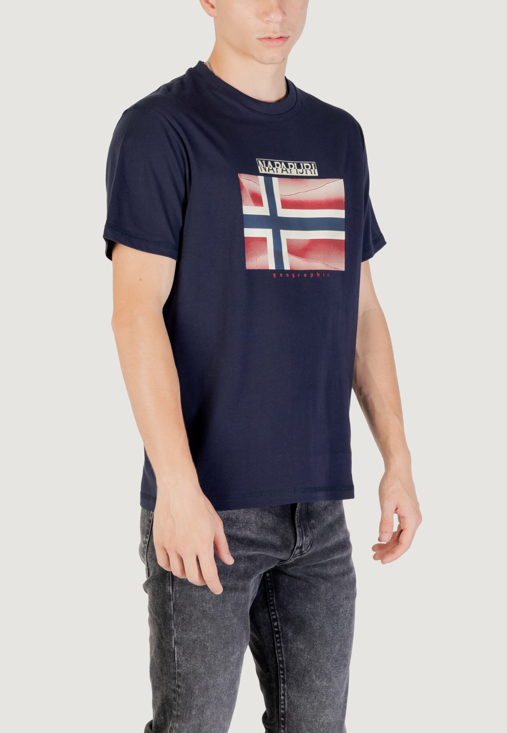 Napapijri Men's S-Lari Navy Blue T-Shirt - Short Sleeve Casual Tee