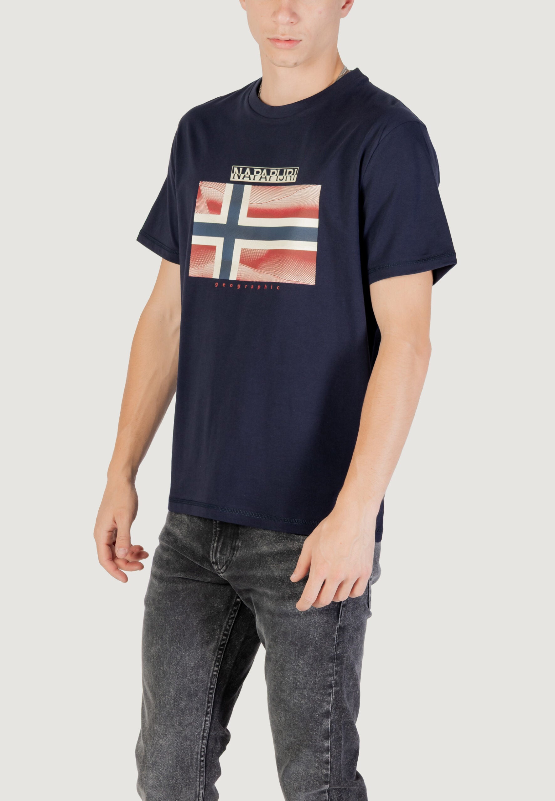 Napapijri Men's S-Lari Navy Blue T-Shirt - Short Sleeve Casual Tee