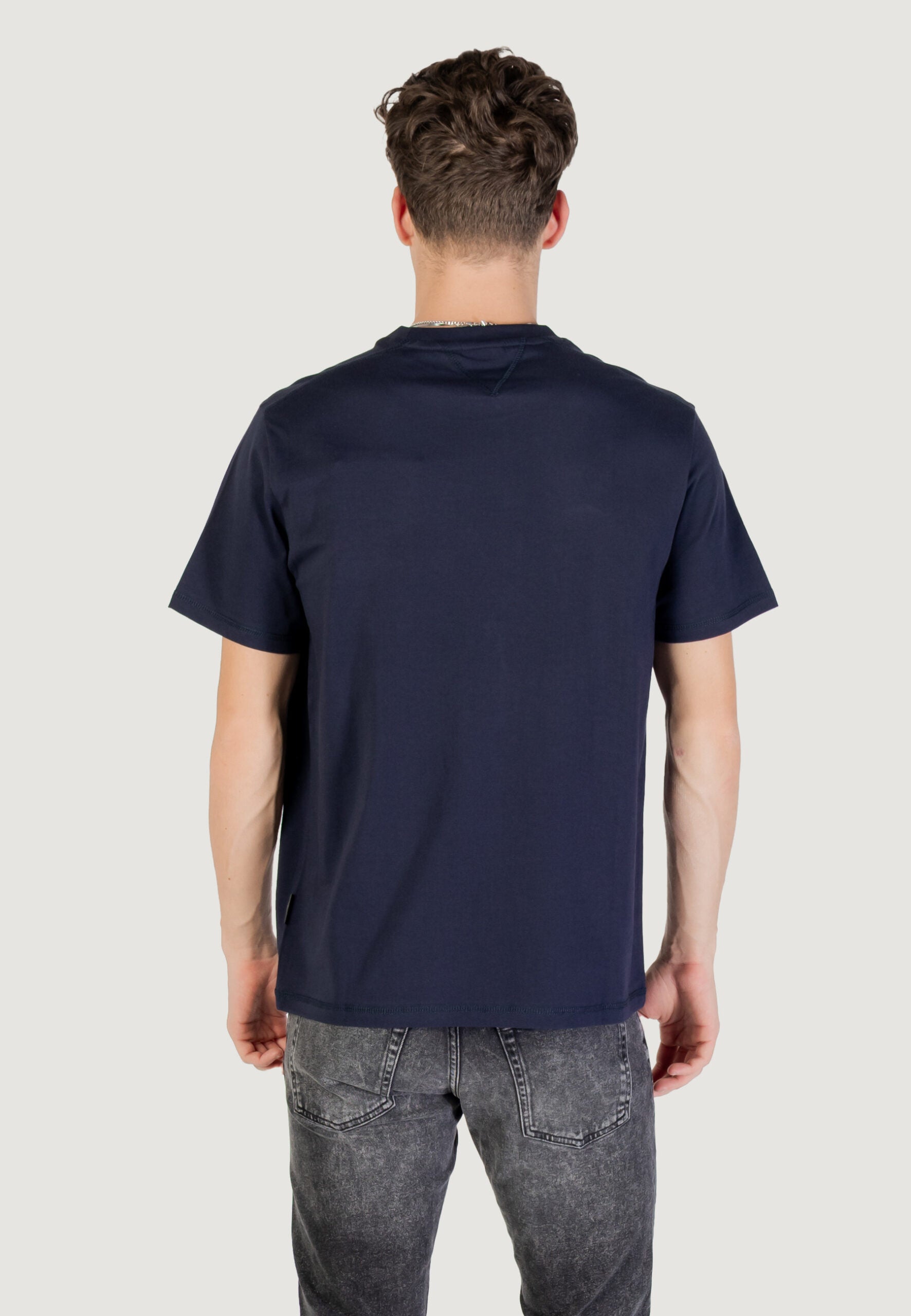 Napapijri Men's S-Lari Navy Blue T-Shirt - Short Sleeve Casual Tee