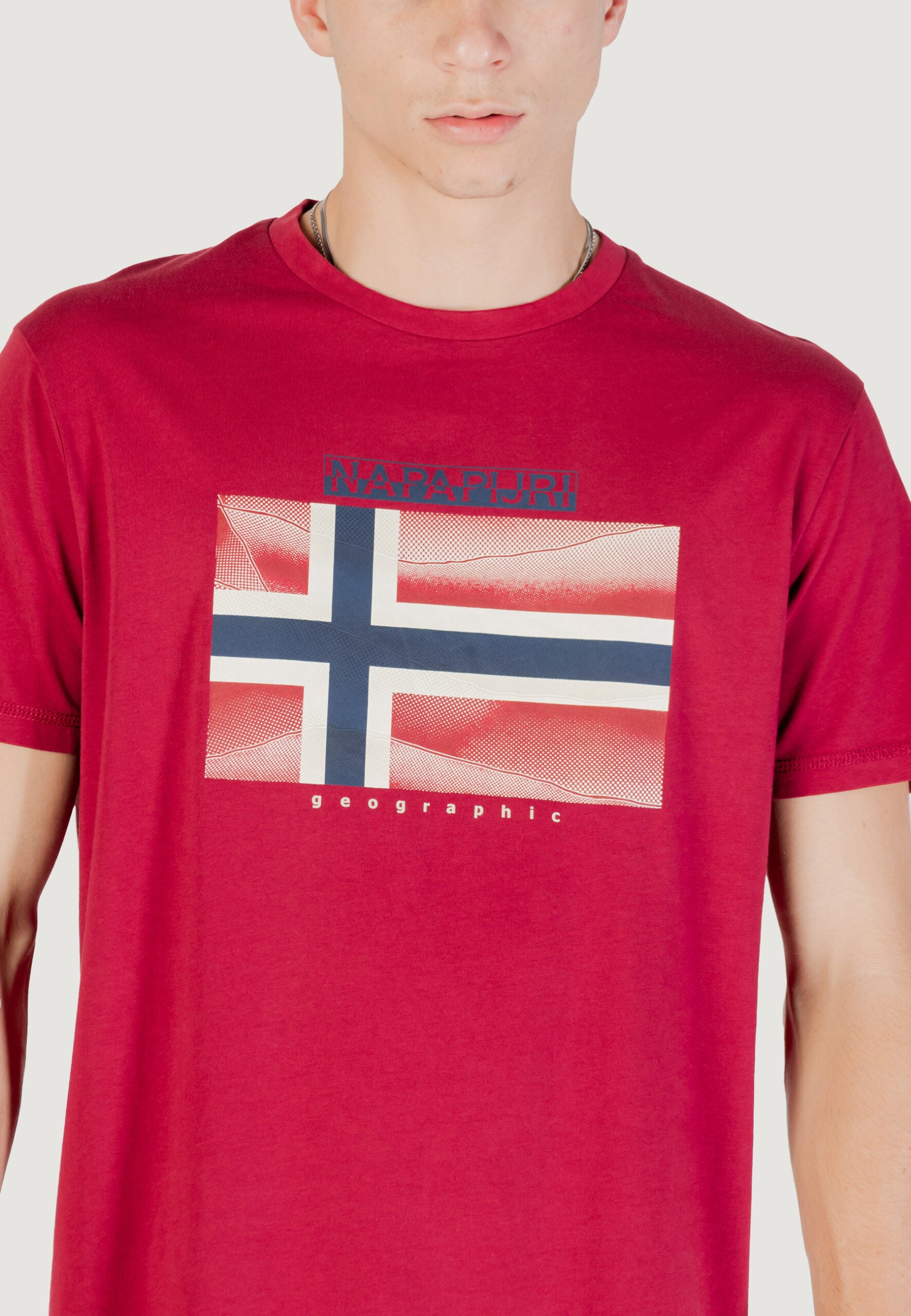 Napapijri Men's S-Lari Red T-Shirt - Short Sleeve Casual Tee