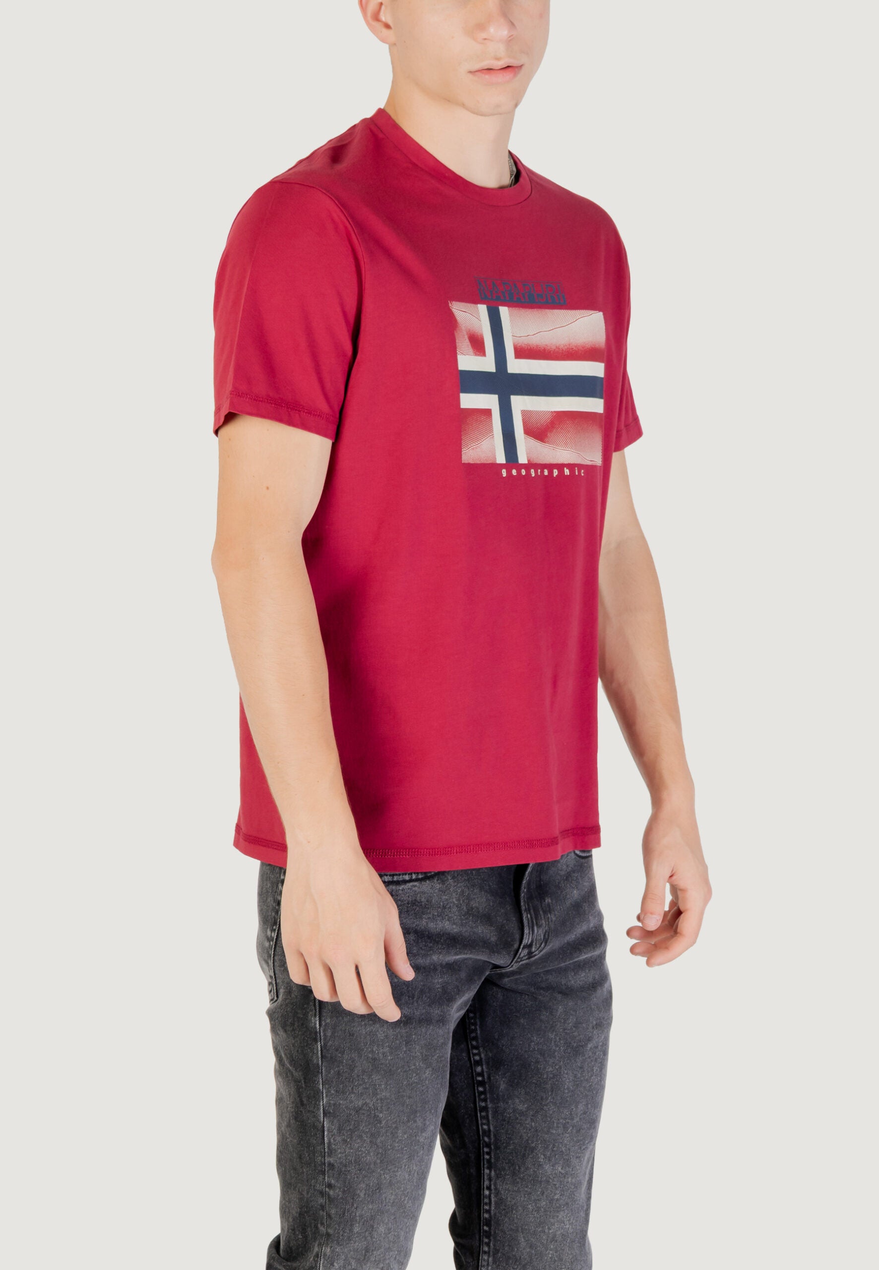 Napapijri Men's S-Lari Red T-Shirt - Short Sleeve Casual Tee