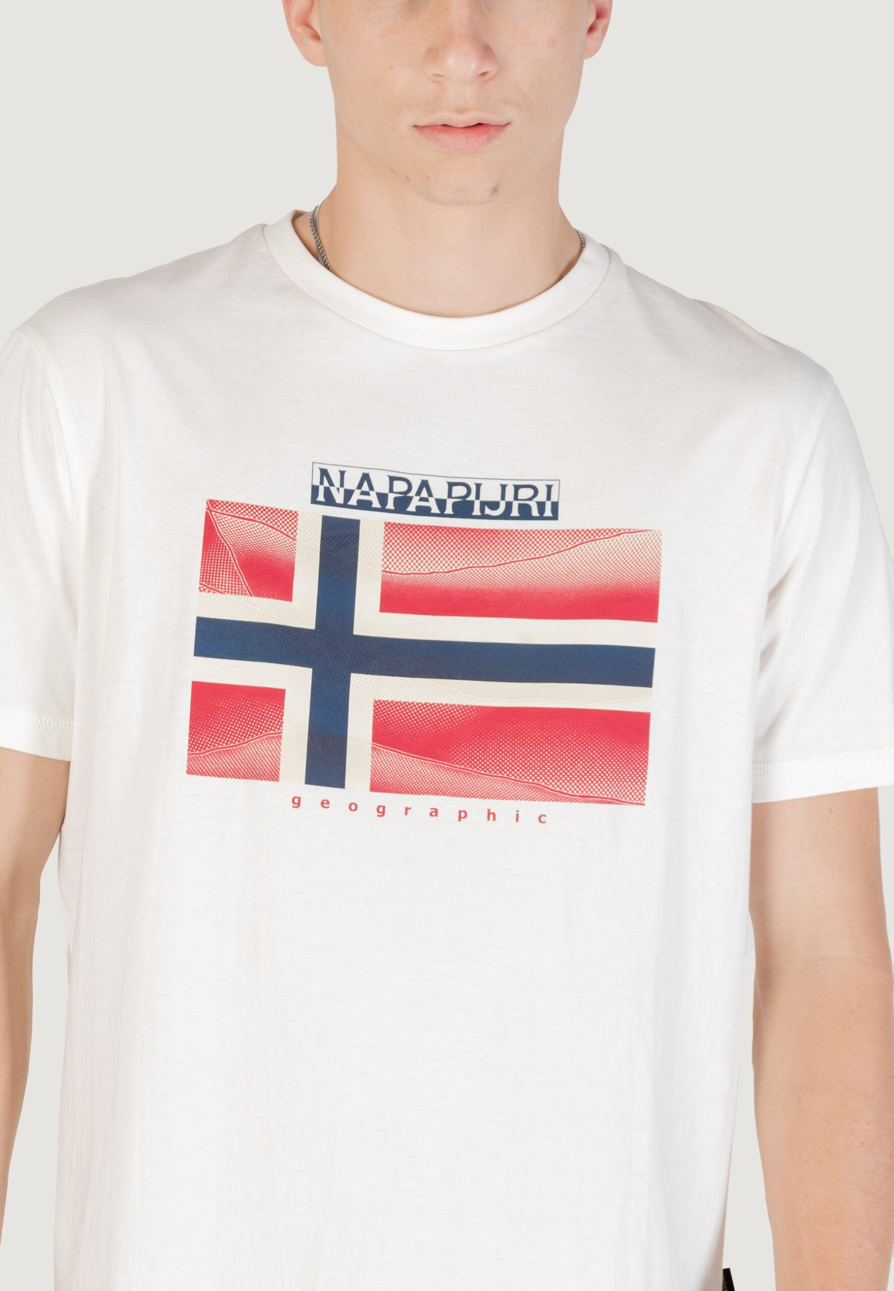 Napapijri Men's S-Lari White T-Shirt - Short Sleeve Casual Tee
