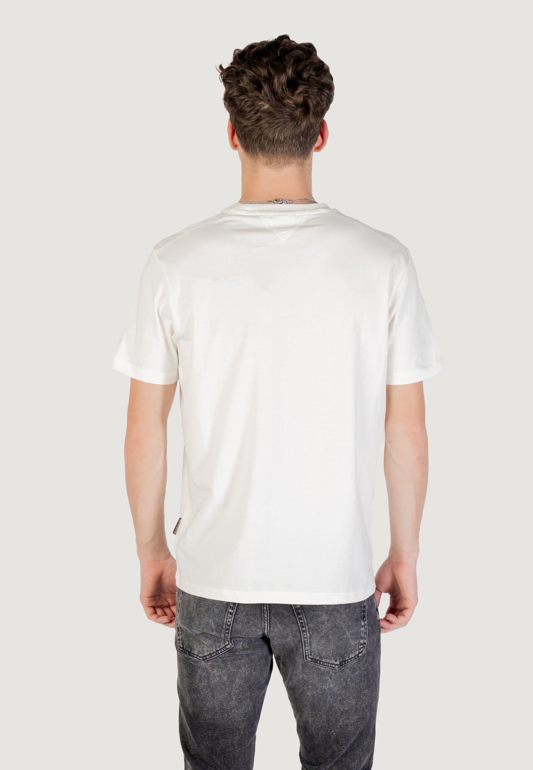 Napapijri Men's S-Lari White T-Shirt - Short Sleeve Casual Tee