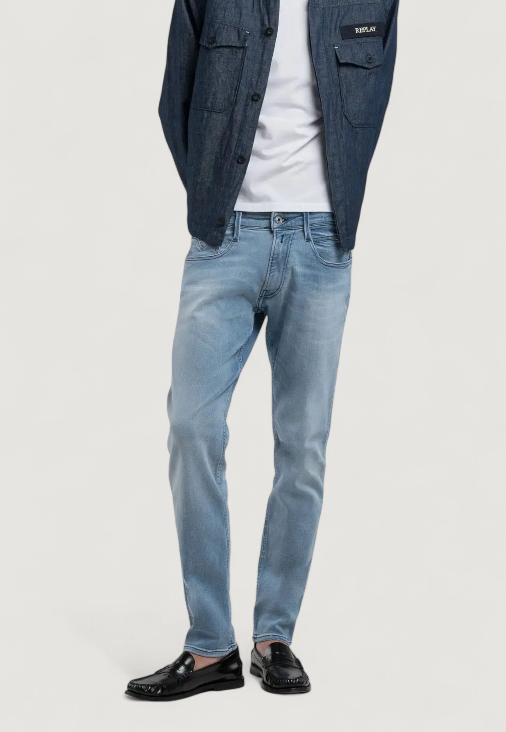 Replay Men's ANBASS Slim Fit Jeans - Light Blue M914Y