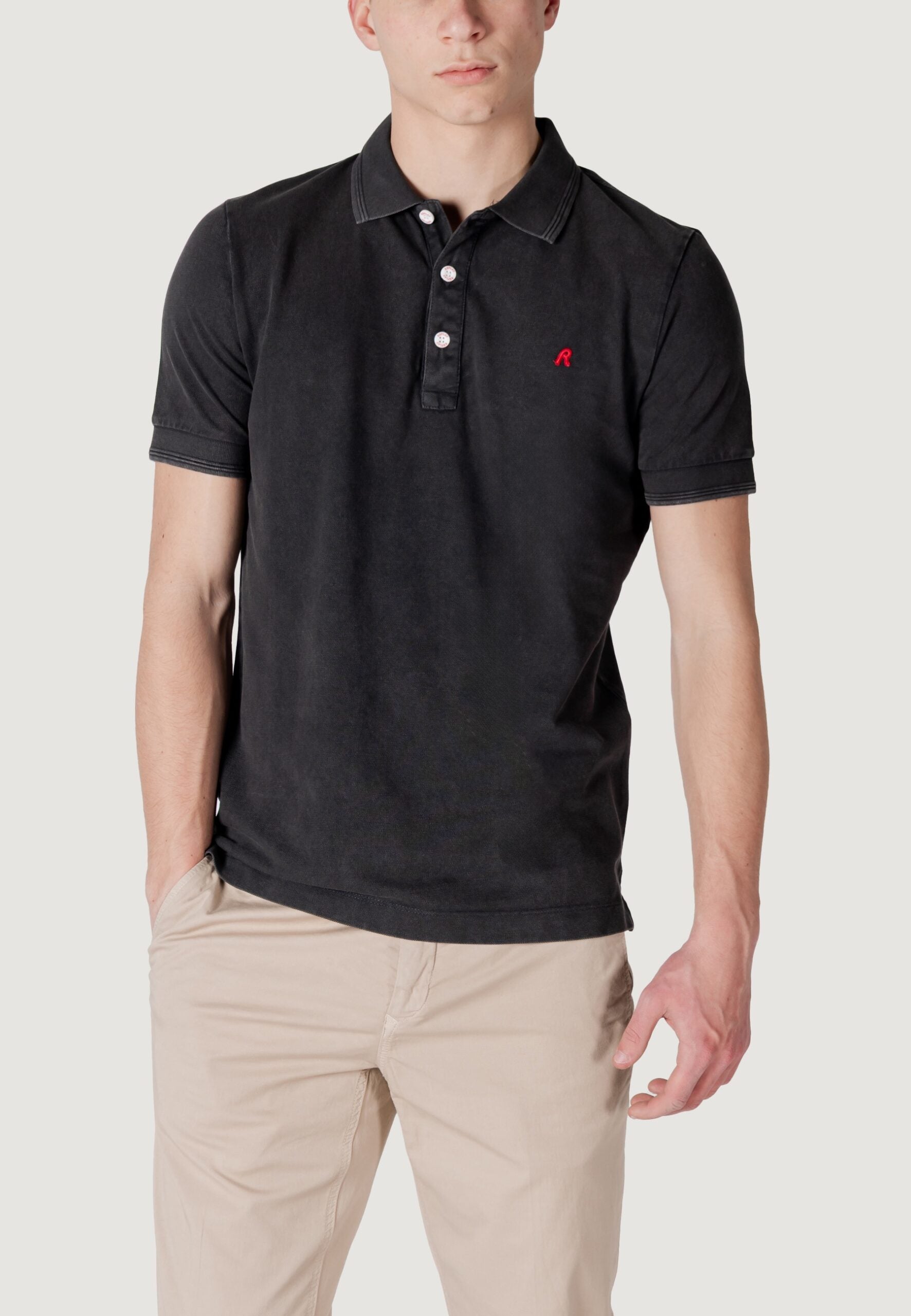 Replay Men's Black Short Sleeve Polo Shirt - Classic Casual Style