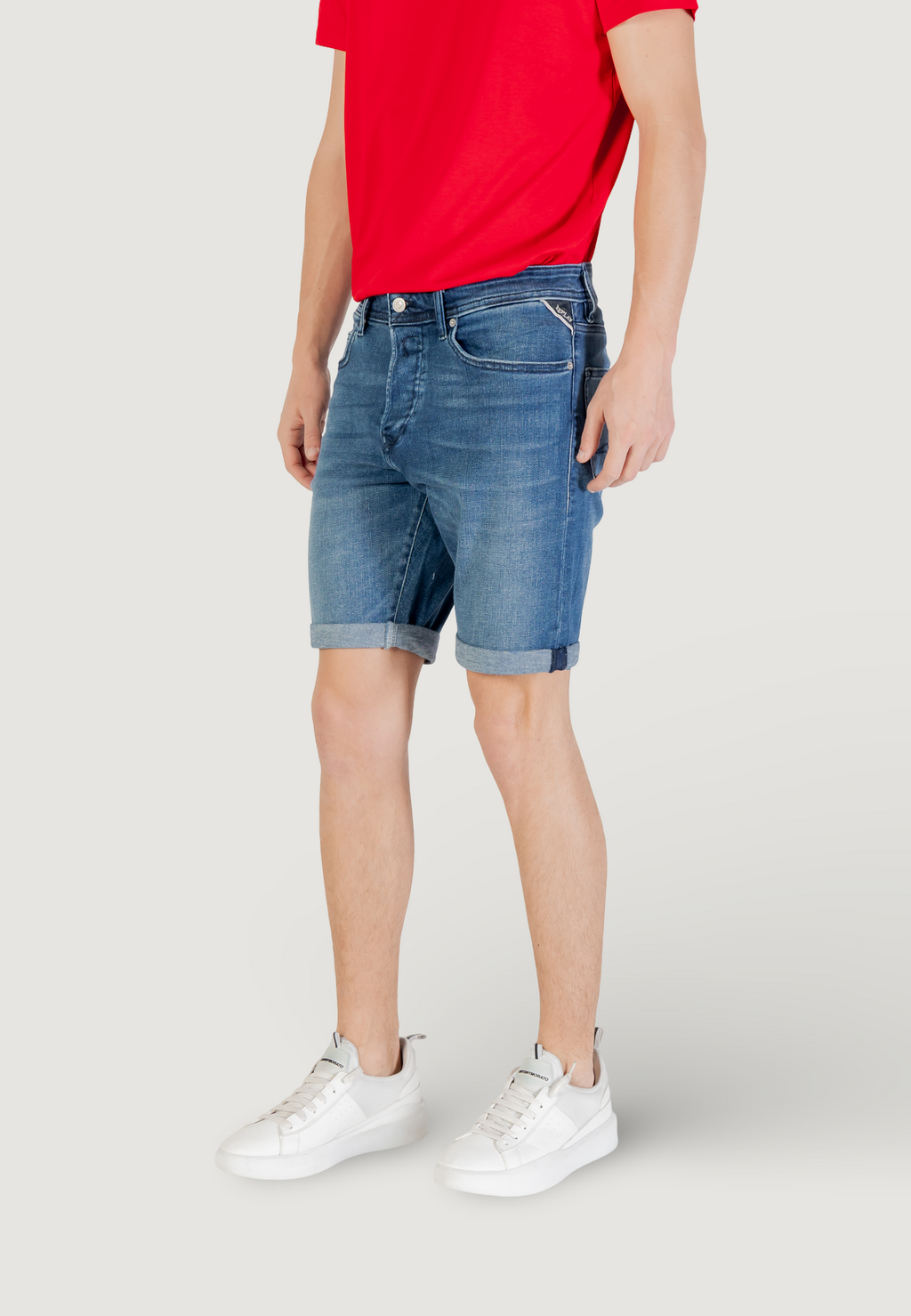 Replay Men's Blue Denim Bermuda Shorts - Casual Fit