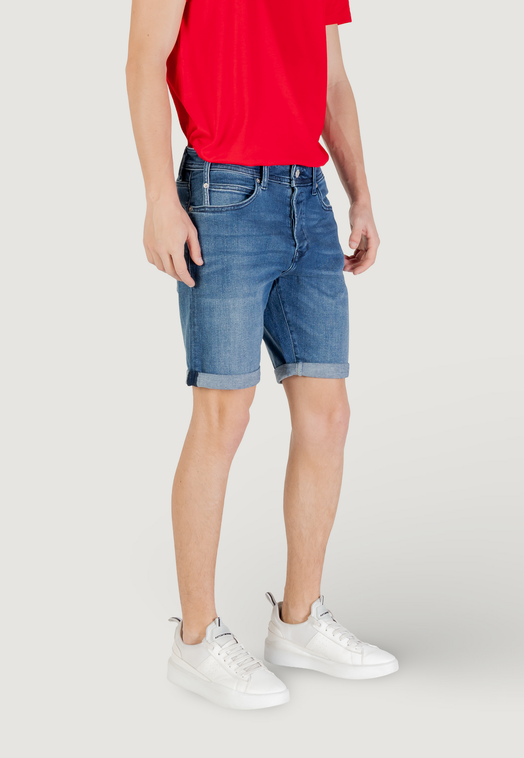 Replay Men's Blue Denim Bermuda Shorts - Casual Fit