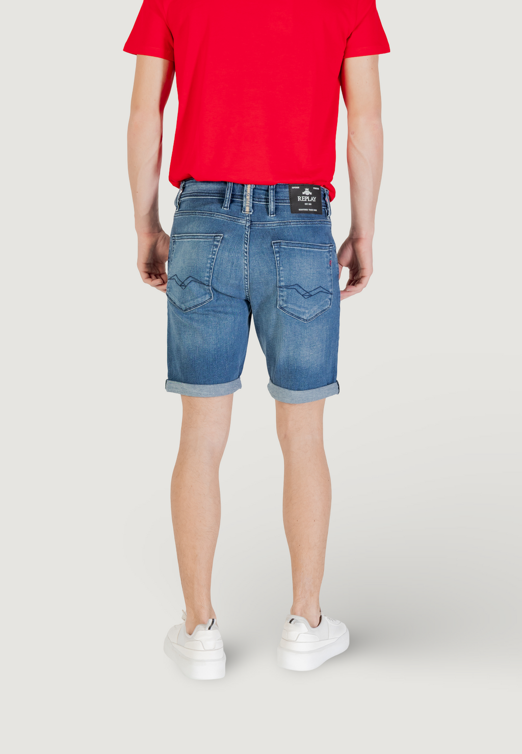 Replay Men's Blue Denim Bermuda Shorts - Casual Fit