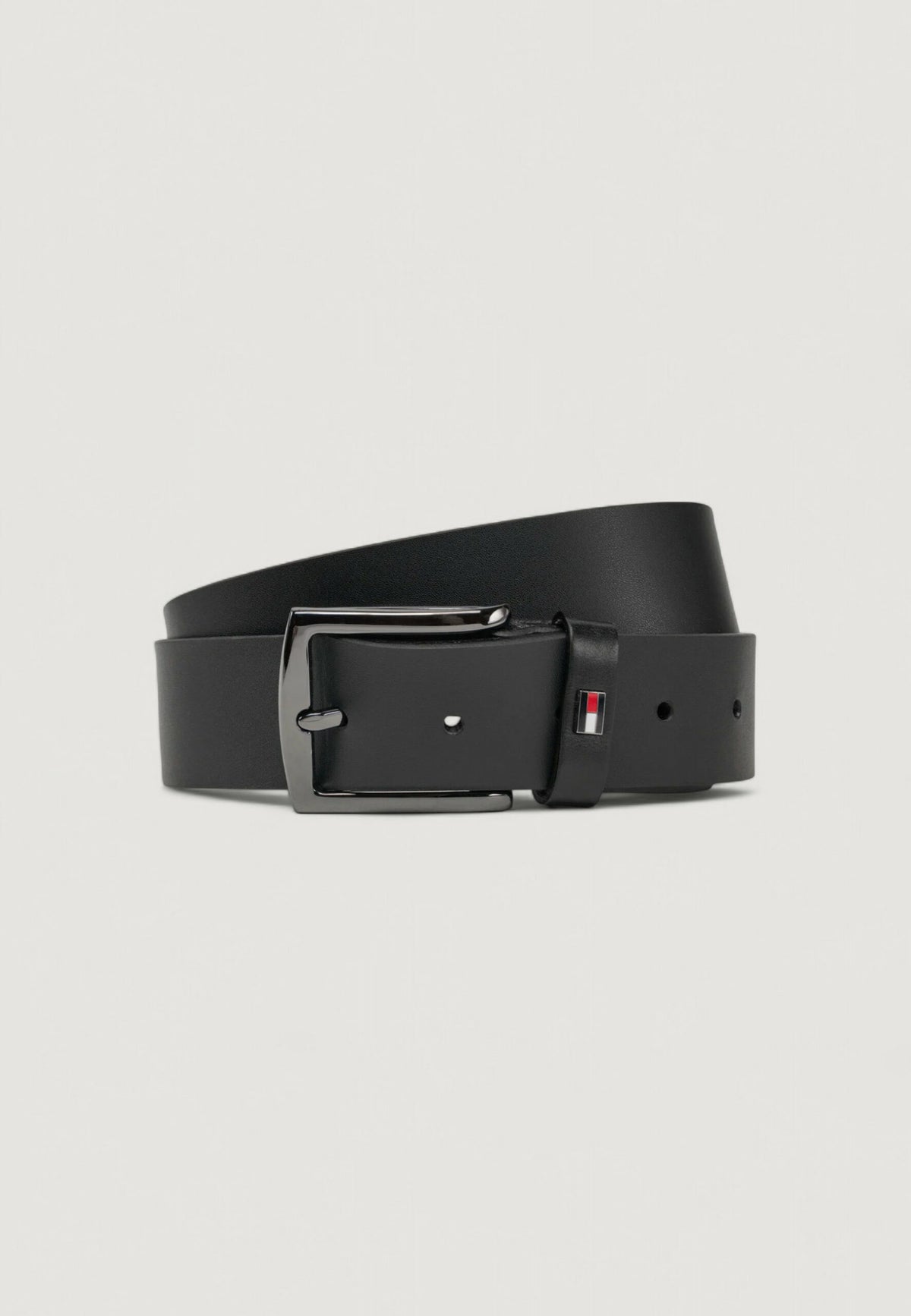 Tommy Hilfiger Men's Denton Black Leather Belt - 3.5cm Width